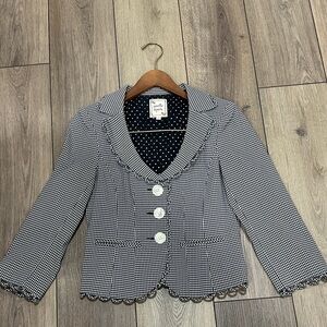 Nanette Lepore Black and White Houndstooth Blazer